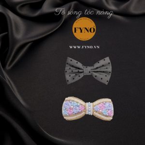 Kẹp tóc nơ bowtie đính ngọc