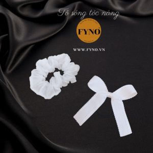 Scrunchies cột tóc nơ voan trắng