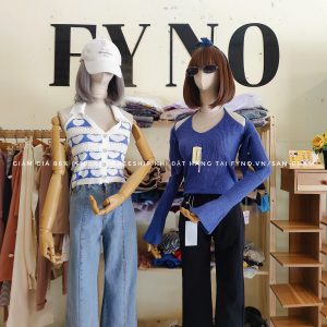 Áo len cổ yếm croptop quần jean baggy