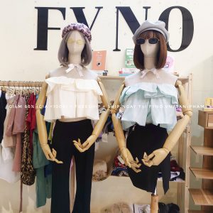 Áo croptop pastel bẹt vai Váy công sở Quần ống fleur