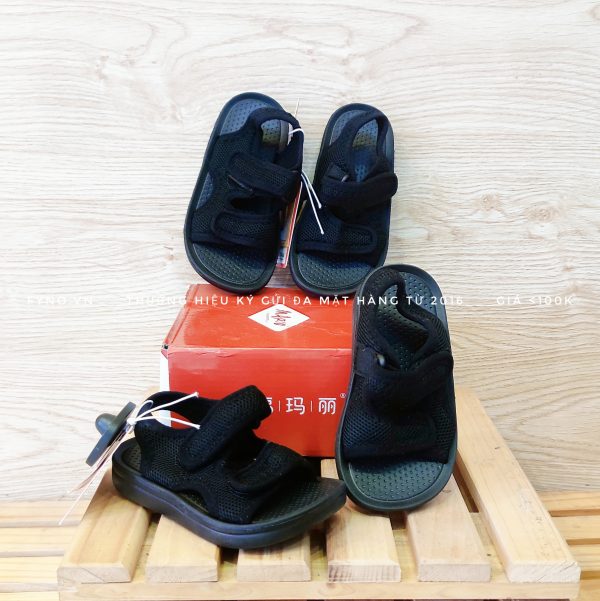 Sandal cho bé kaki đen trẻ em